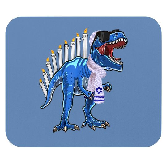 T Rex Dinosaur Hanukkah Mouse Pad