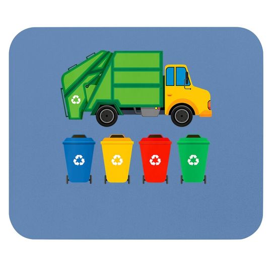 Garbage Truck Recycling Bins Earth Day Children Toddler Mouse Pad