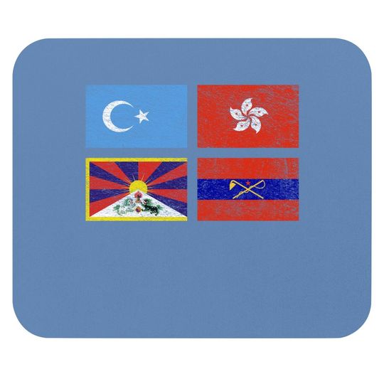 Free Tibet Uyghurs Hong Kong Inner Mongolia China Flag Mouse Pad