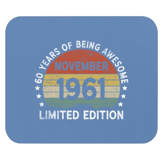 November 1961 60th Retro 60 Years Old Birthday Mouse Pad
