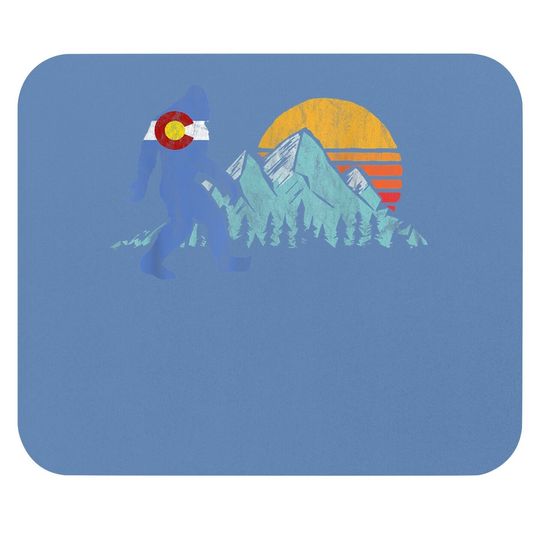 Bigfoot Sun & Mountain State Flag Of Colorado Mouse Pad