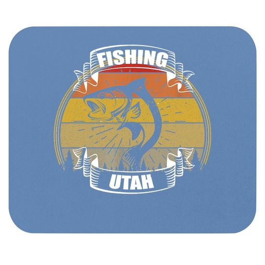 Vintage Sunset Trees Fishing Utah Mouse Pad
