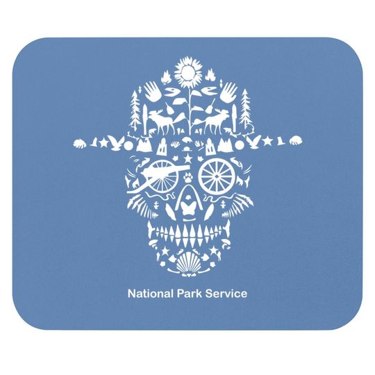 National Park Service, Skull Animals Hiking Camping Eliments Mouse Pad
