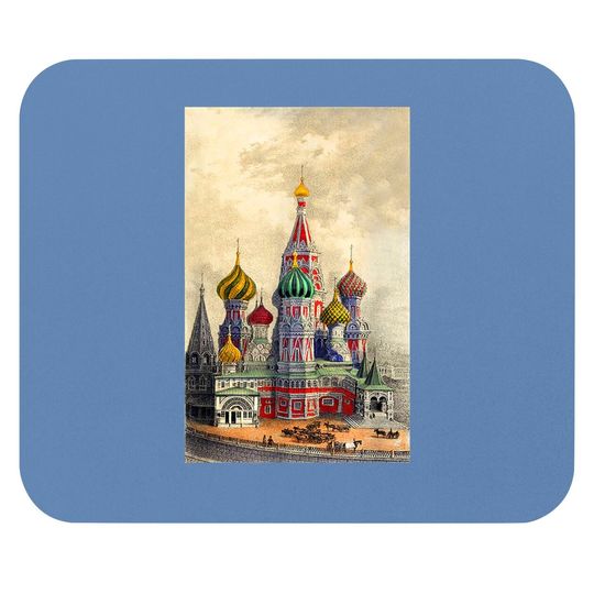 Saint Basil Cathedral Moscow Victorian Era Illustration Mouse Pad