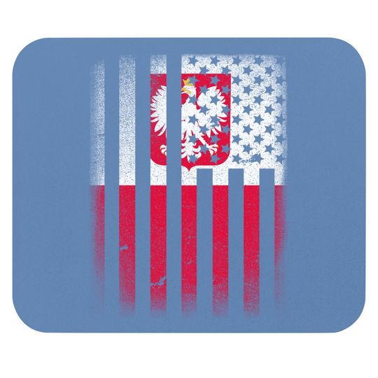 Polish Roots American Grown Poland Usa Flag Mouse Pad