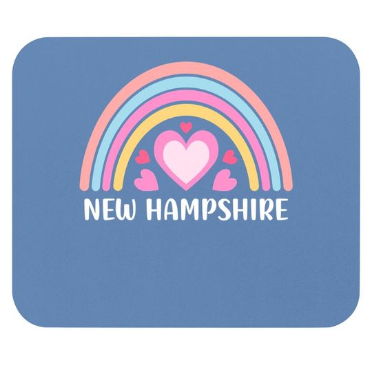 New Hampshire Rainbow Hearts Mouse Pad