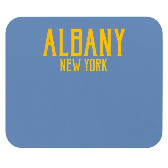 Albany New York Vintage Text Amber Mouse Pad