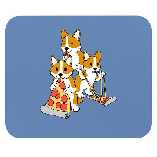 Pizza Corgi Dog Mouse Pad