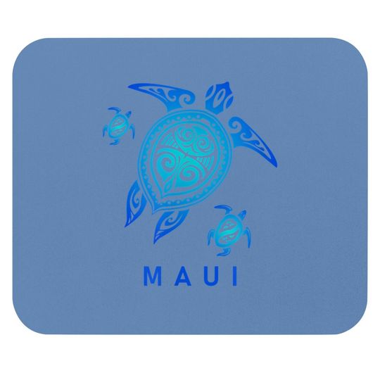 Maui Hawaii Sea Blue Tribal Turtle Mouse Pad