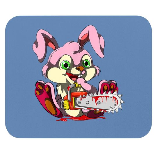 Bloody Chainsaw Bunny Halloween Horror Rabbit Mouse Pad