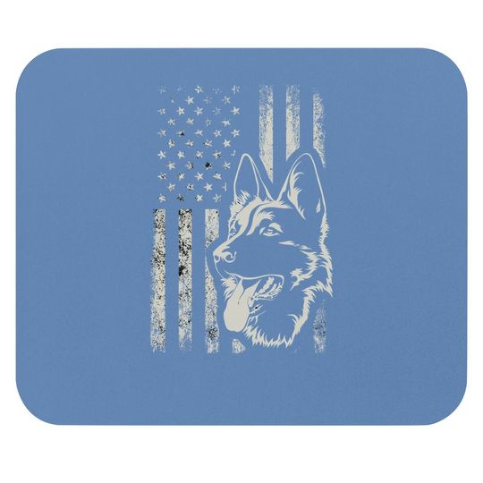 Patriotic German Shepherd American Flag Dog Mouse Pad