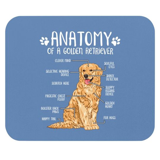 Anatomy Golden Retriever Dog Mouse Pad