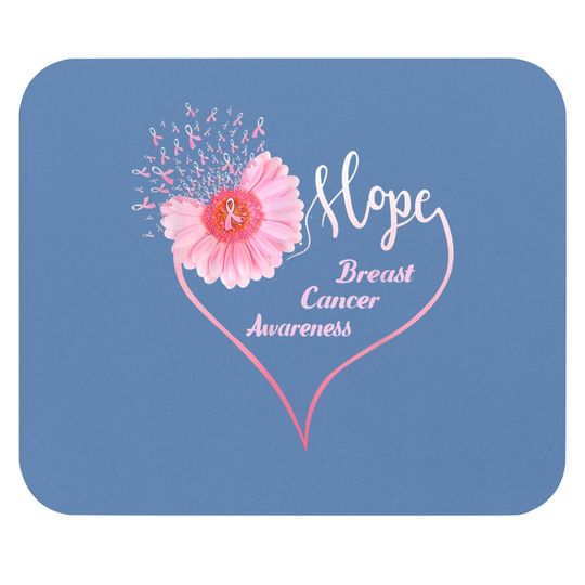 Faith Hope Love Heart Breast Cancer Awareness Pink Daisy Mouse Pad
