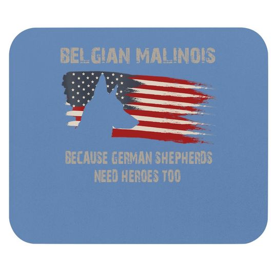 Belgian Malinois American Flag Mouse Pad
