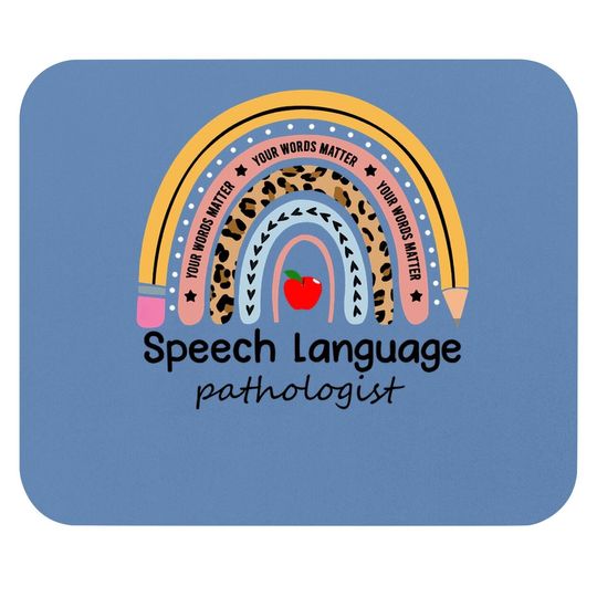 Speech Therapy Leopard Rainbow Mouse Pad