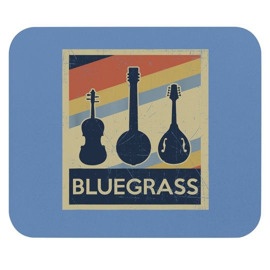 Bluegrass Vintage Music Instruments Retro Mouse Pad