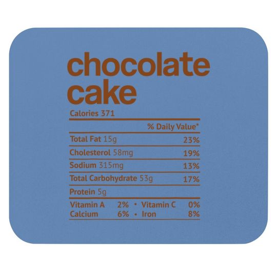 Chocolate Cake Nutrition Facts Christmas Mouse Pad