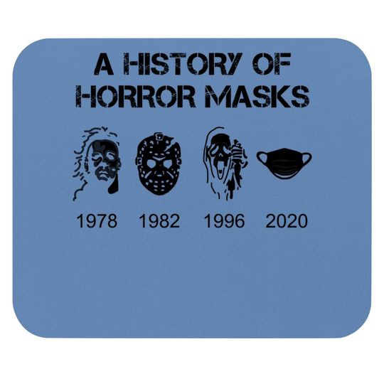 A History Of Horror Masks Halloween & Movie Mouse Pad