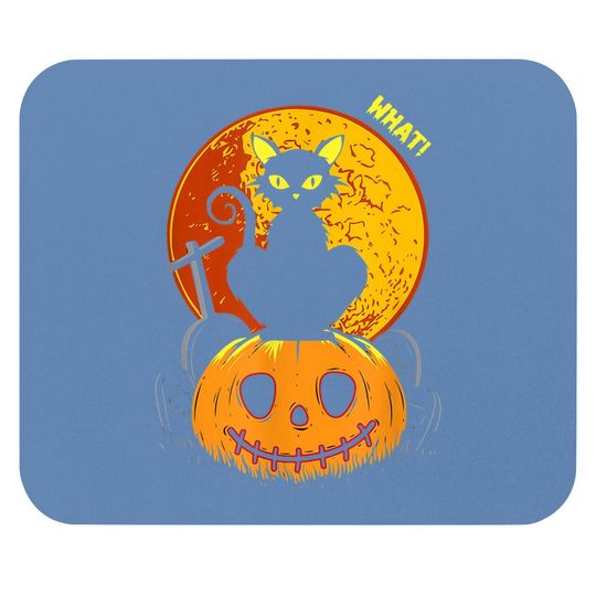 Halloween Funny And Scary Cat Mouse Pad
