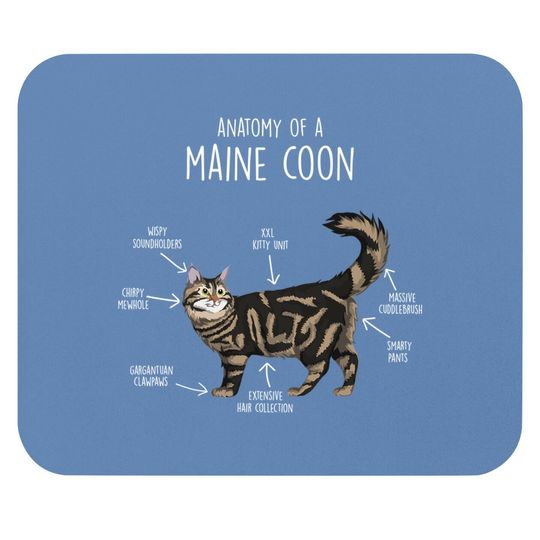 Anatomy Of A Maine Coon Cat Mouse Pad