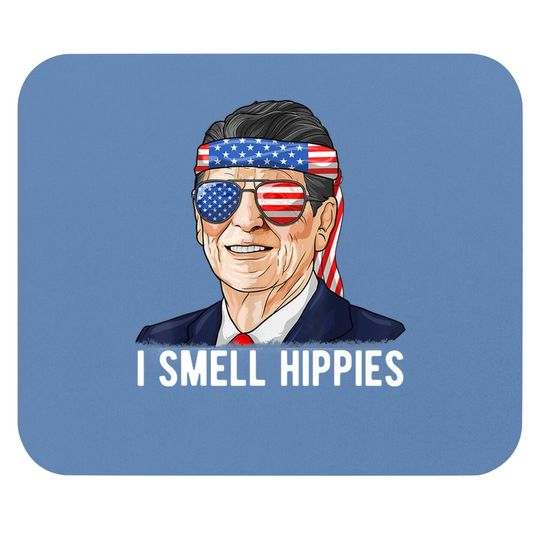 Reagan Ronald Mouse Pad Conservative President I Smell Hippies Mouse Pad