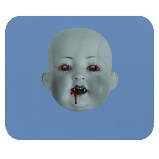 Halloween Spooky Bloody Doll Head Vampire Mouse Pad