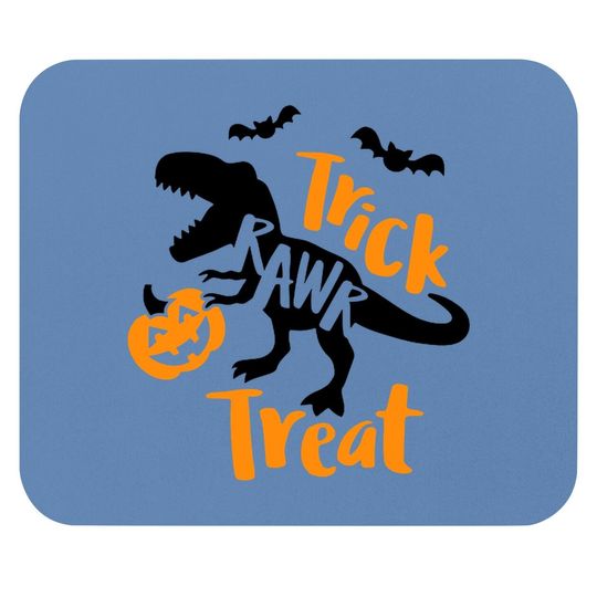 Trick Rawr Treat Dinosaur Halloween T-rex With Pumpkin Mouse Pad