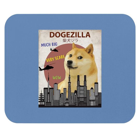 Dogezilla Funny Meme Shiba Inu Dog Mouse Pad