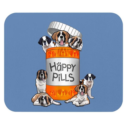 Happy Pills Saint Bernard Mouse Pad