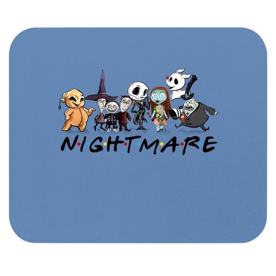 Jack And Sally With Friends Halloween Party Nightmare Before Christmas Characters Mouse Pad