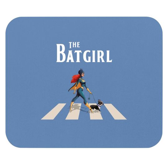 The Batgirl With Dog Superhero Mouse Pad