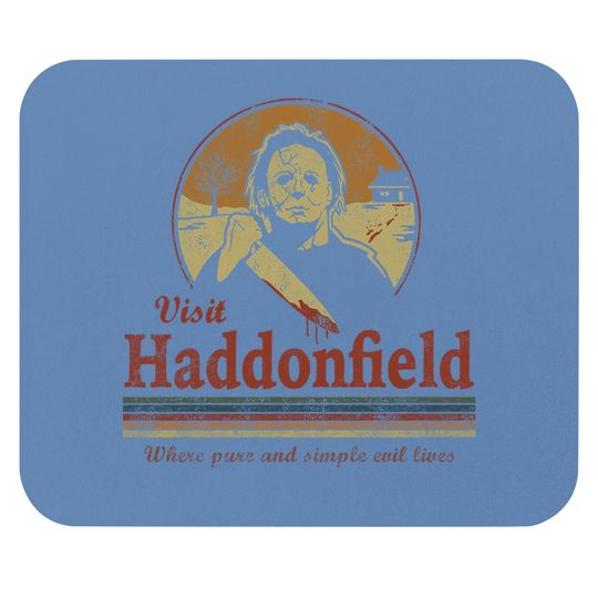 Visit Haddonfield New Halloween Michael Myers Vintage Classic Mouse Pad