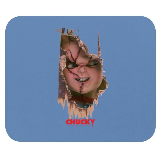 Child's Play Broken Door Here's Chucky Poster Mouse Pad