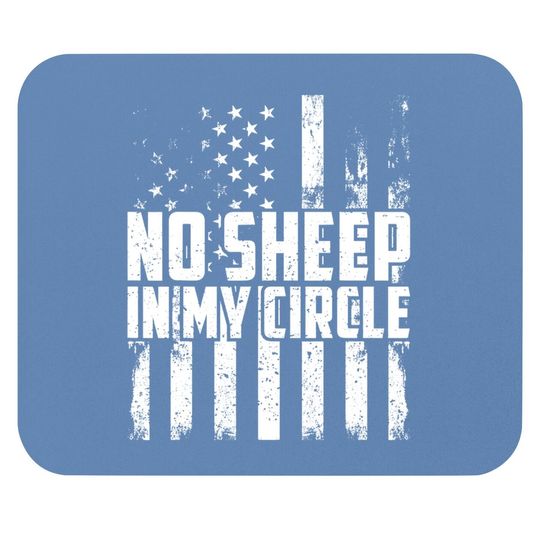 No Sheep In My Circle Funny Vintage Us Flag Mouse Pad