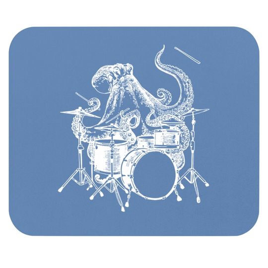 Drummer Octopus Playing Drums Mouse Pad
