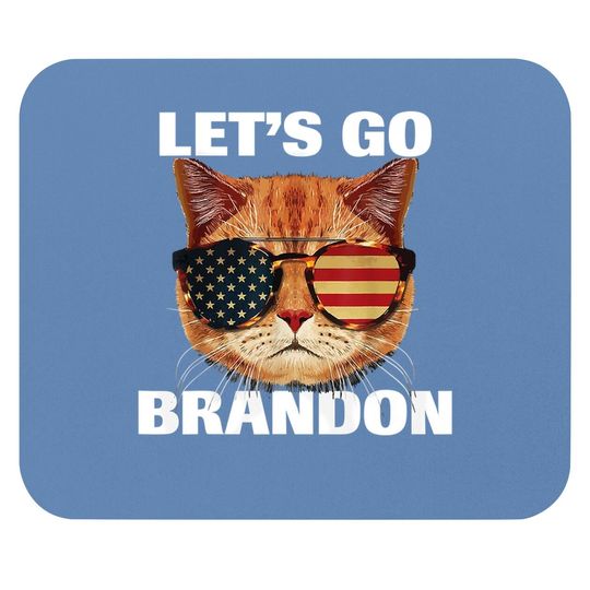 Let's Go Brandon Cat Us Sunglasses Mouse Pad