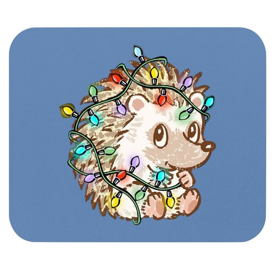 Hedgehog Christmas Colors Mouse Pad