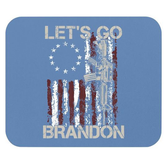 Gun American Flag Patriots Let's Go Brandon Mouse Pad