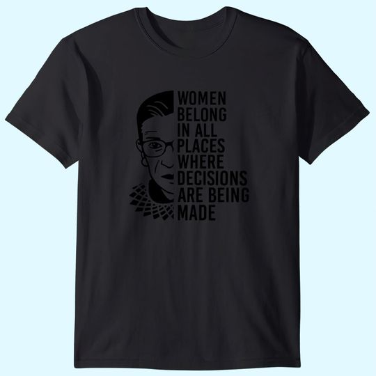 Women Notorious RBG T Shirt Progressive Liberal Ruth Bader Ginsburg Shirt Funny Letter Print Graphic Tee Tops