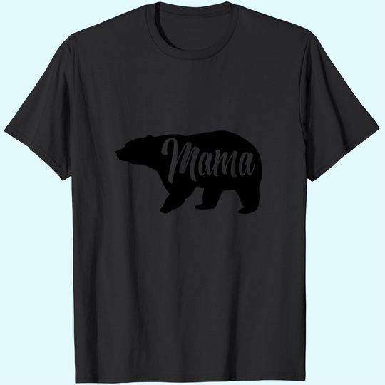 Womens Mama Bear T Shirt Cute Funny Best Mom of Boys Girls Cool Mothers Day Tee