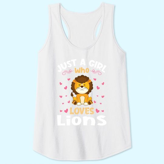 Just A Girl Who Loves Lions Cute Tank Tops