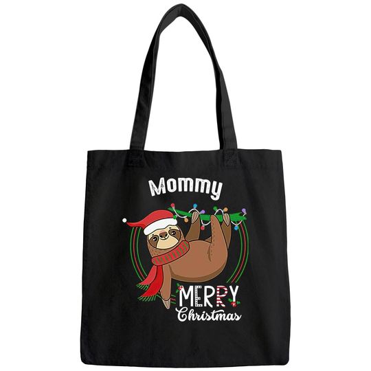 Custom Matching Sloth Merry Christmas Pajamas Mommy Bags