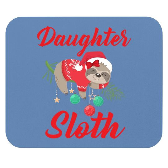 Sloth Christmas Family Matching Daughter Mouse Pads
