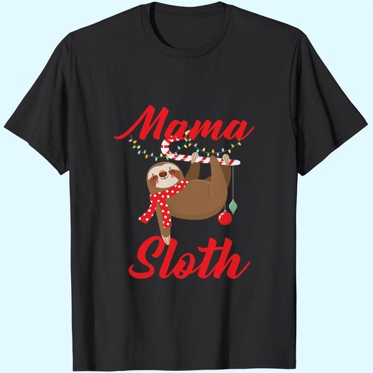 Sloth Christmas Family Matching Mama T-Shirts