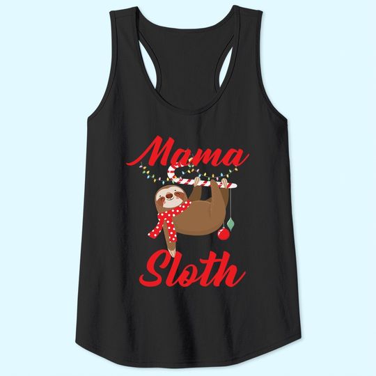 Sloth Christmas Family Matching Mama Tank Tops