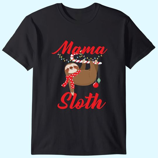 Sloth Christmas Family Matching Mama T-Shirts