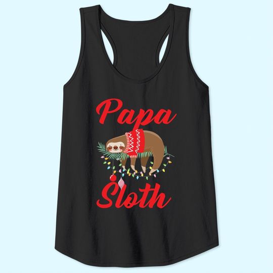 Sloth Christmas Family Matching Papa Tank Tops