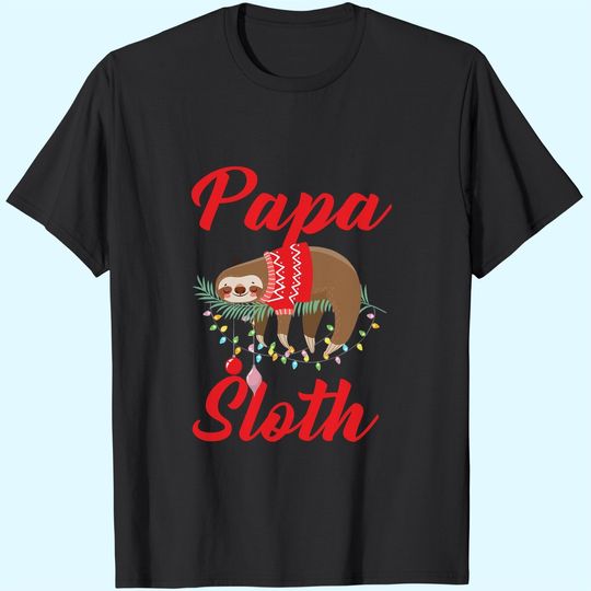 Sloth Christmas Family Matching Papa T-Shirts