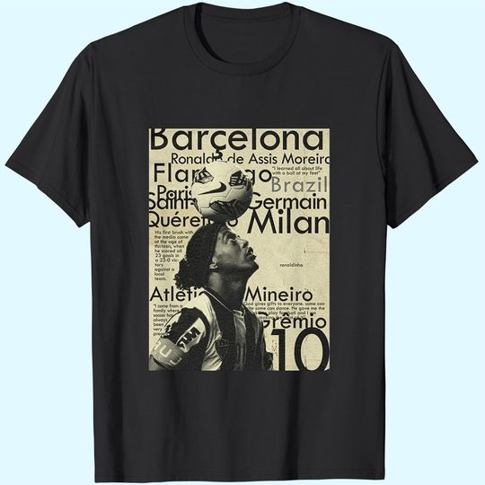 Ronaldinho T-Shirt - Soccer Tshirt - Soccer Tee - Mens Soccer Shirt