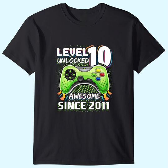 Level 10 Unlocked Awesome Video Game Gift T-Shirt